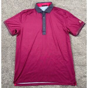 Greyson Polo Shirt Mens Large Pink Gray Starburst Golf Sporty Athleisure Tennis